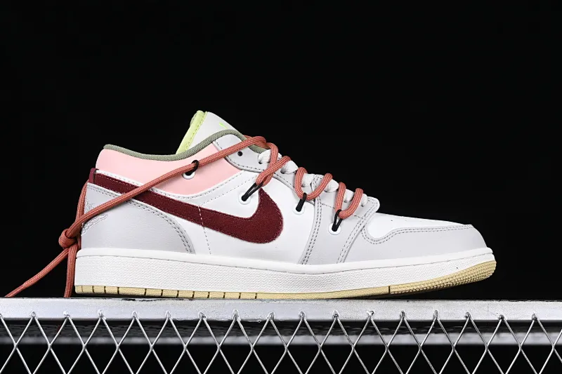 All categories Air Jordan Jordan series basketball shoes Air Jordan 1 Low Z version Air Jordan 1 Low AJ1 Joe 1 gray pink strap deconstruction low-top basketball shoes FD9906-131